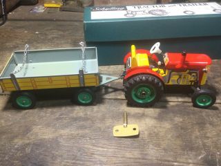Vintage Tin Litho Schylling Tractor Trailer 3