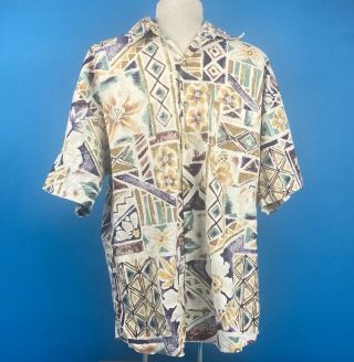 Vtg 80s 90s Men Medium Bon Homme Button Shirt Cotton Festival Fresh Prince Retro