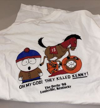 Vintage Rare 1998 Kentucky Derby South Park Kenny Graphic T - Shirt - Mens Xl