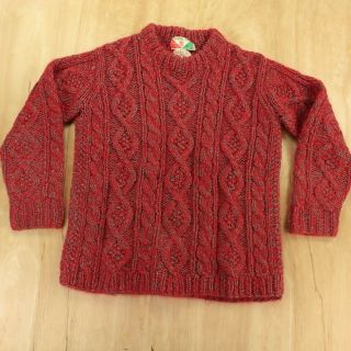 Vtg Italy Maglieria Di Lusso Chunky Cable Knit Wool Sweater Small Heathered 60s
