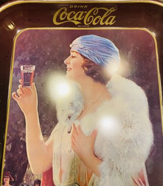 Rare Vintage Pop Coca Cola Party Girl Flapper Serving Tray 1925 Soda Antique 2