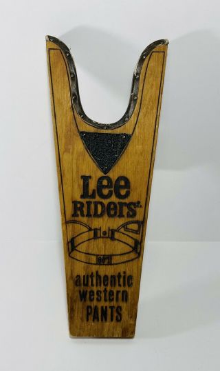Vintage Lee Riders Jeans Boot Jack Store Display Wood Advertising Western Pants