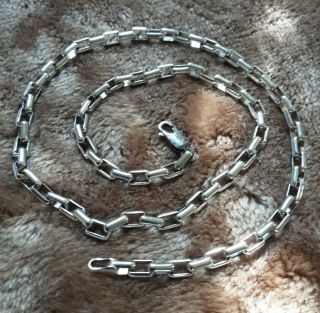 Vintage 925 Italy Sterling Silver Round Box Link Chain 16 7/8 " X 4mm 412p