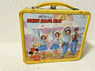 Vintage Mickey Mouse Club Disney Metal Lunch Box Aladdin