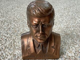 Vintage 1960’s Bronze - President John F Kennedy - Bust Statue Bank -