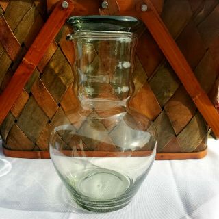 Vintage Dunbar Glass Tumble Up Bedside Water Carafe Green Pitcher Bottle 1940s
