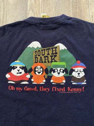 Vintage 1998 Big Dogs South Bark South Park Parody T - Shirt Size ￼l Rare Vtg