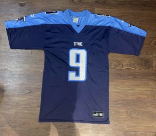 Vintage Tennessee Titans Steve Mcnair Jersey Puma Mens Medium Blue Nfl