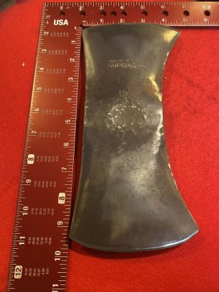 Vintage Stamped ROGERS MFG CO SUPERIOR 3 (2) double bit axe head 3