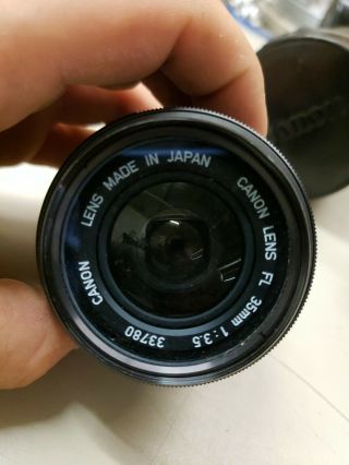 Vtg Canon Lens Fl 35mm 1:3.  5