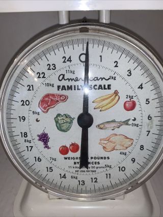Vintage American Family Metal Kitchen Scale Rustic Farmhouse Decor 2