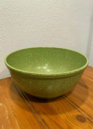 Vintage Miramar Of California Green Confetti Splatter Melmac Mixing Bowl 9