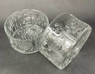 Vintage Iittala Flora - Oiva Toikka Small 4 1/2 " Glass Bowls Finland Mcm