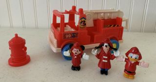 Vintage Mickey Mouse Goofy Donald Duck Firetruck