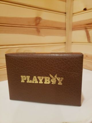 Vintage Playboy Vip Double Deck Playing Cards With Leather Covered Case 1978