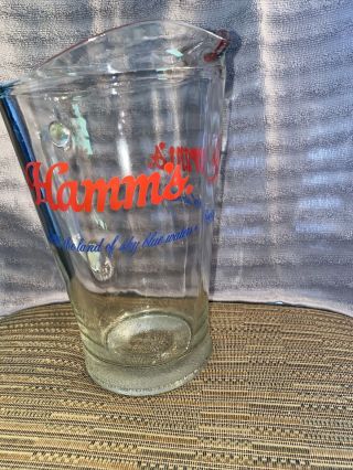 Vintage Hamm ' s Beer Heavy Glass Pitcher - 9 