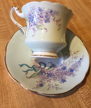 Rare Vtg Paragon Lilac Demitasse Cup & Saucer " By Appointment To Hm Queen Mary "