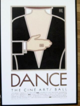 Vintage David Lance Goines 1979 Dance Cine Arts Ball Litho Poster 20 X 28