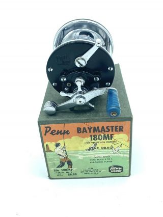 Vintage Early Penn Baymaster 180mf Fishing Reel With Box