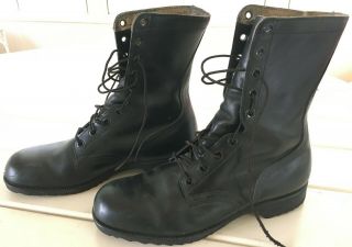 Vintage Genesco Us Military Combat Boots Black 11r 1976 Dated Post Vietnam Vguc