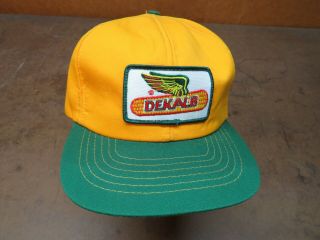 Vintage Dekalb Bean Seed Corn Swingster Usa Snapback Hat Trucker Farm Patch Cap