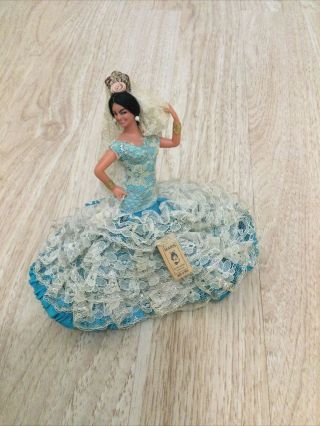 Vintage Marin Chiclana Spanish Flamenco Dancer Made In Spain With Stand And Tag