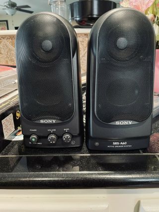 Vintage Sony Srs - A60 Portable Powered Amplified Active Speakers