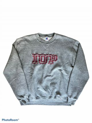 Vintage 80s Iup University Crewneck Sweatshirt Size Large Made In Usa