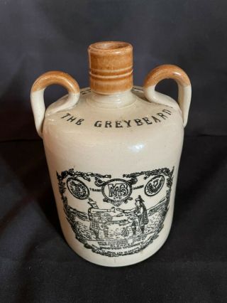 Vintage " The Greybeard " Heather Dew Blended Scotch Whisky Ceramic Jug