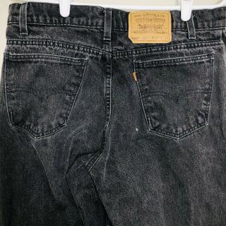 Vintage 90s 550 Levi Big E Orange Tab Tag Supreme Black Denim Jean Pants (34x32)