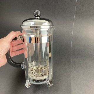Vintage Pyrex French Press Glass Metal Coffee Maker 4 Cups Complete Pour Spout