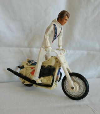 Vintage 1972 Ideal Toy Evel Knievel Stunt Cycle Bike W/ Action Figure