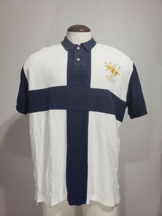 Rare Vintage Ralph Lauren Spellout Polo Usa Country Riders Patch Polo Shirt Xl