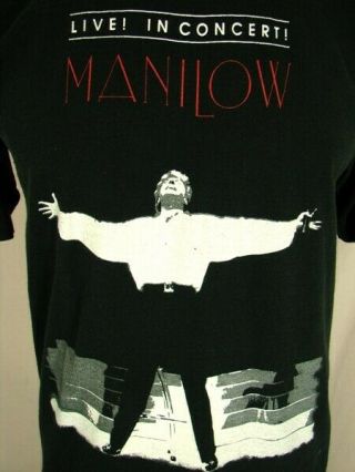 Gj1203 Vintage 1990s Barry Manilow Live In Concert Black Tshirt - 42