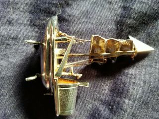 VINTAGE MINIATURE STERLING SILVER CHINESE JUNK BOAT GREAT DETAIL 3