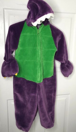 Vintage Barney Toddler 4/5 Medium Halloween Costume Purple Dinosaur