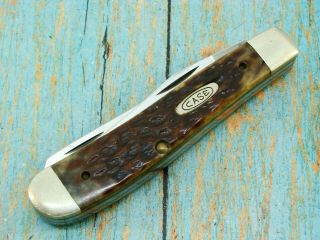 Vintage Case Xx Usa 6207 Sp Ss Bone Folding Dogleg Trapper Pocket Knife Knives
