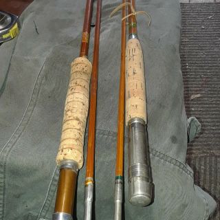 Two Vintage Fly Rods Bamboo Jc Higgins And South Bend.  Both Need Tips Or End.