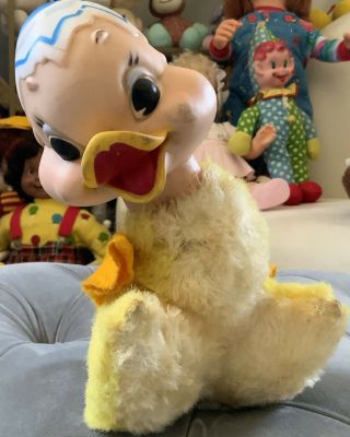 Vintage Rare My Toy Rubber Face Duck Chick Easter Stuffed Plush