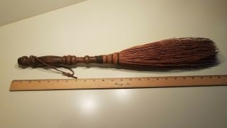 Vintage/antique Long Wood Spindle Handle Fireplace Hearth Broom 22 " Long Vg Cond