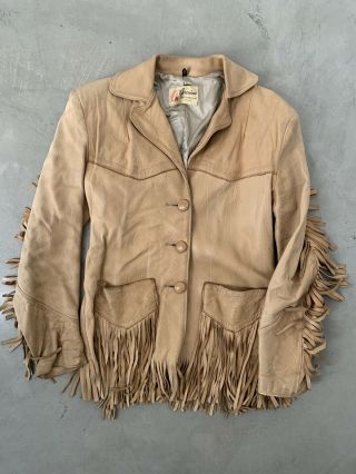 Vintage Western Fringe Leather Jacket By Geronimo