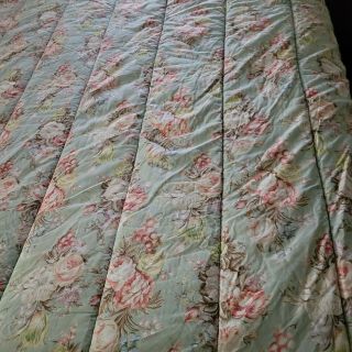 Vtg.  Ralph Lauren Sage Green Charlotte Comforter Twin W/ Sham Made In Usa
