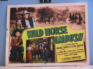 Vintage Lobby Cards - 7 - " Wild Horse Ambush " 1952,  Rough - Ridin Kids - Title,  6 Cards