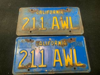 Vintage 1969 - 1981 California License Plates Guaranteed Dmv Clear