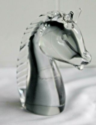 Vtg Label Murano Sommerso Glass Horse Head Bust By Vincenzo Nason