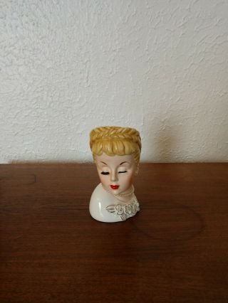 Vintage Robens Rubens Ruben 501 1959 61/2 " Tall Lady Head Vase Napco