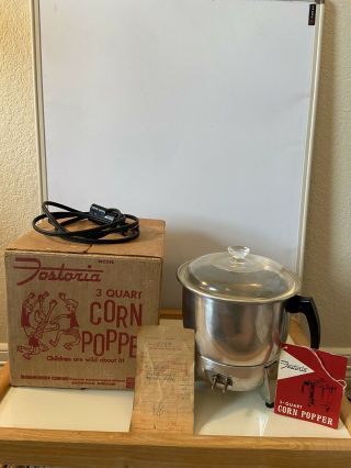 Vintage Fostoria Mcgraw Edison 3 Quart Corn Popper,  Popcorn Maker.