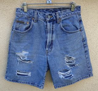 Calvin Klein Retro Vintage High Waist Button Fly Denim Jean Shorts Size 4