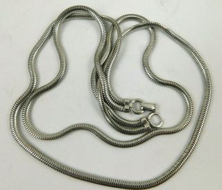 Vintage Signed Forstner Sterling Silver Double Strand Omega Chain Necklace 26.  7
