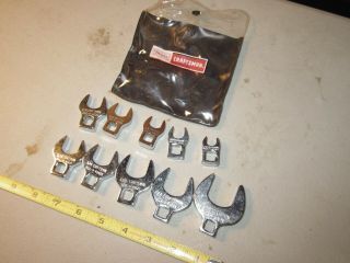 Vintage Craftsman 10 Piece 3/8 " Drive Sae Crows Feet Wrench Head Set Complete